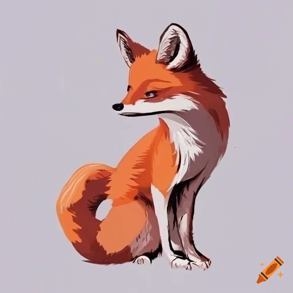 Stylized drawing of a fox on Craiyon