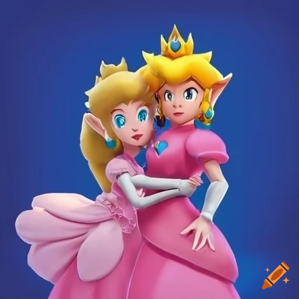 Princess Peach And Link Posing Together On Craiyon 