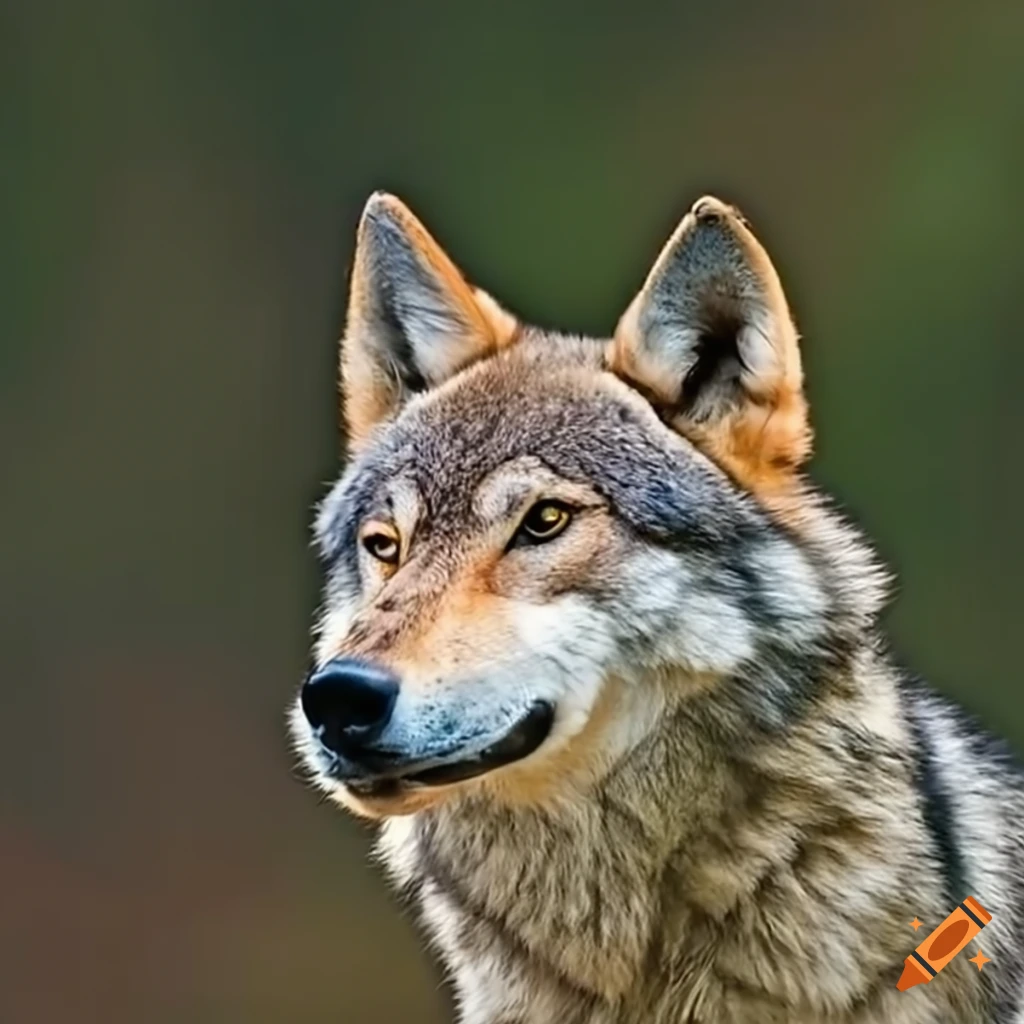playful wolf looking ahead