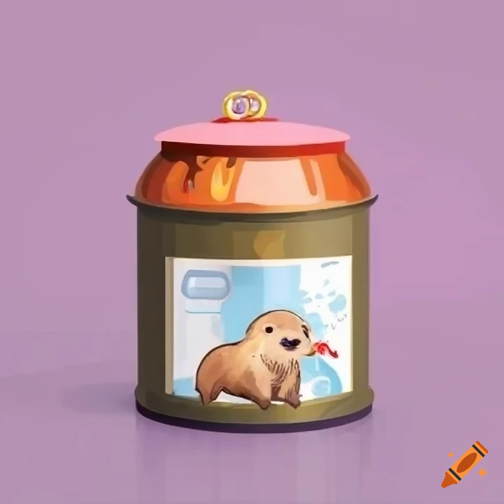 canned food with cute otter on label