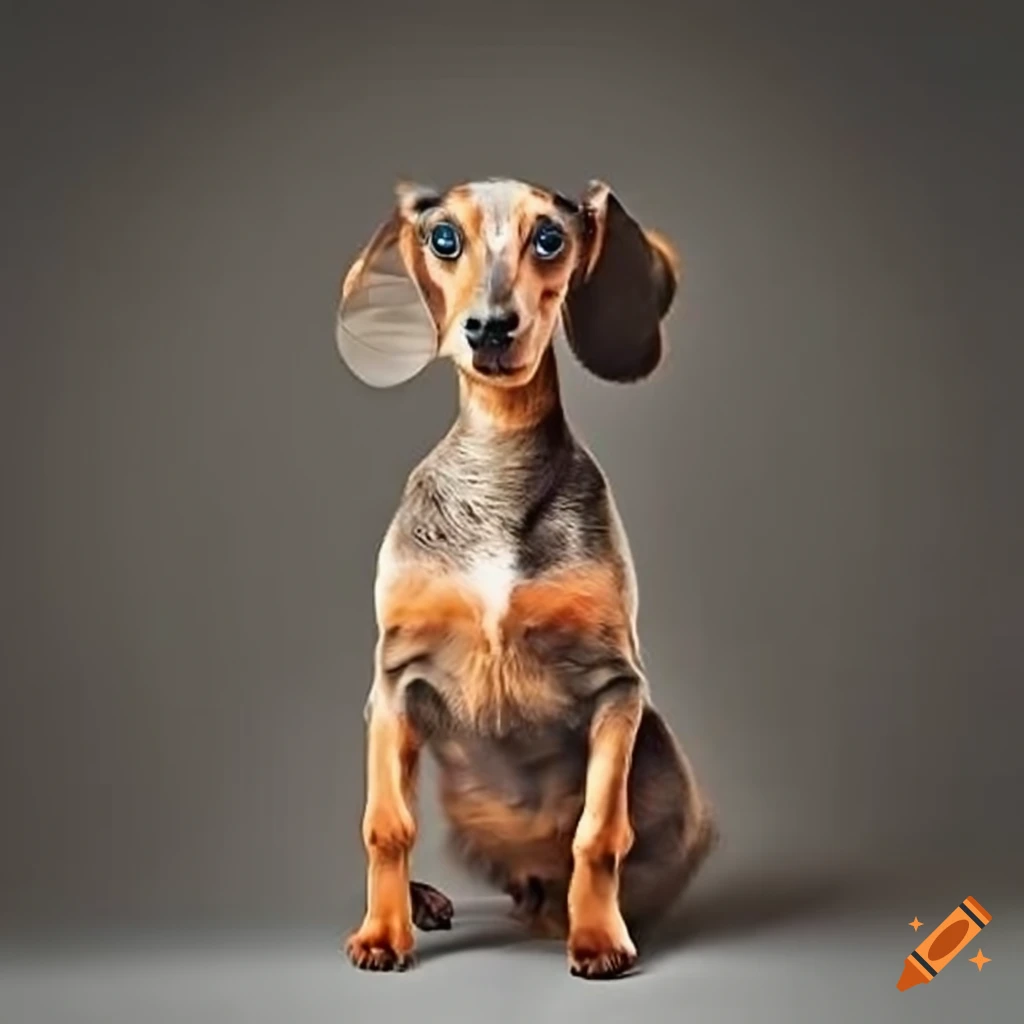 funny image of a dappled dachshund