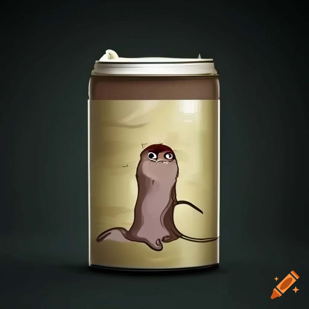 South Korean style food cans with a cute otter on the label