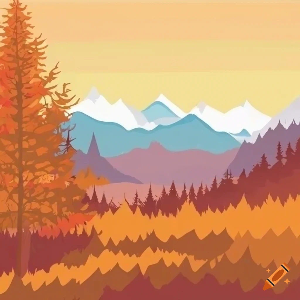 Autumn Nordic Scene With Snowy Mountains On Craiyon