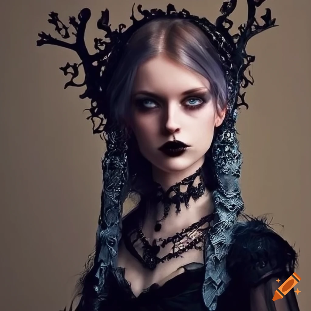 Portrait of a young gothic woman from medieval times
