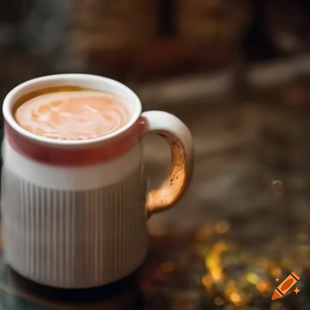 Steaming cup of assam milk tea