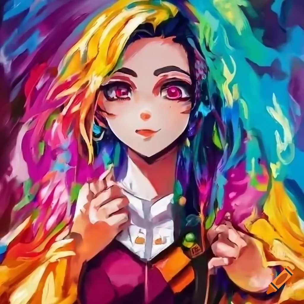Detailed illustration of an original character in demon slayer style on Craiyon