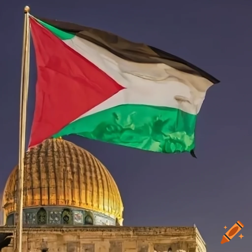 Palestinian flag on masjid al aqsa on Craiyon
