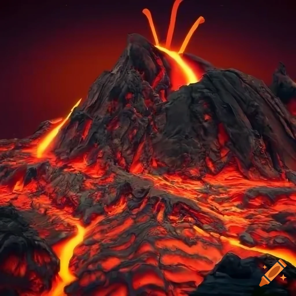 volcano landscape texture for videogame