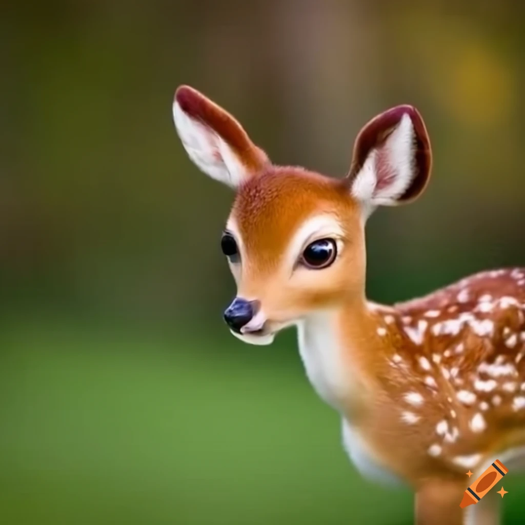 cute deer fawn playing