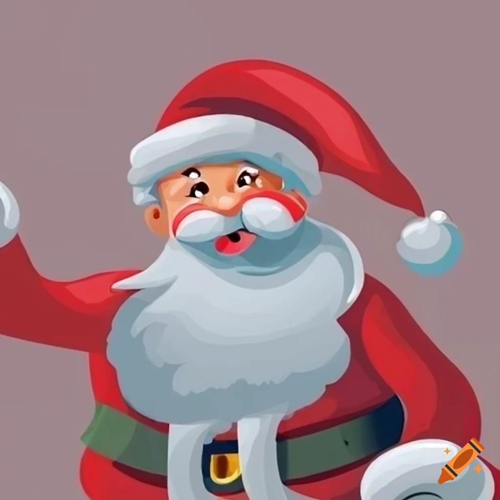 Cute Santa Claus Cartoon On White Background On Craiyon