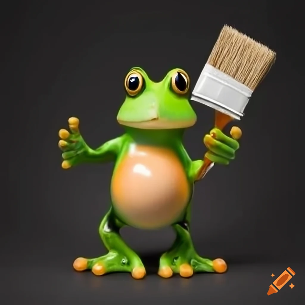 image of a frog with a paintbrush