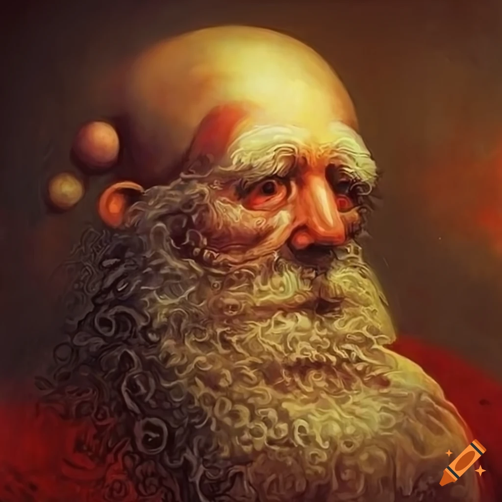 painting of Santa Claus by Zdzisław Beksiński