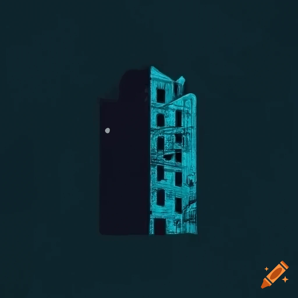 minimalist icon of an abandoned building