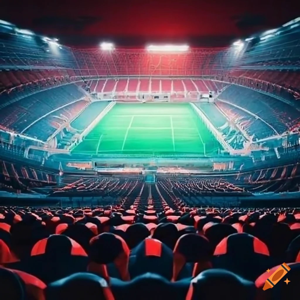 Soccer stadium packed with thousands of fans on Craiyon