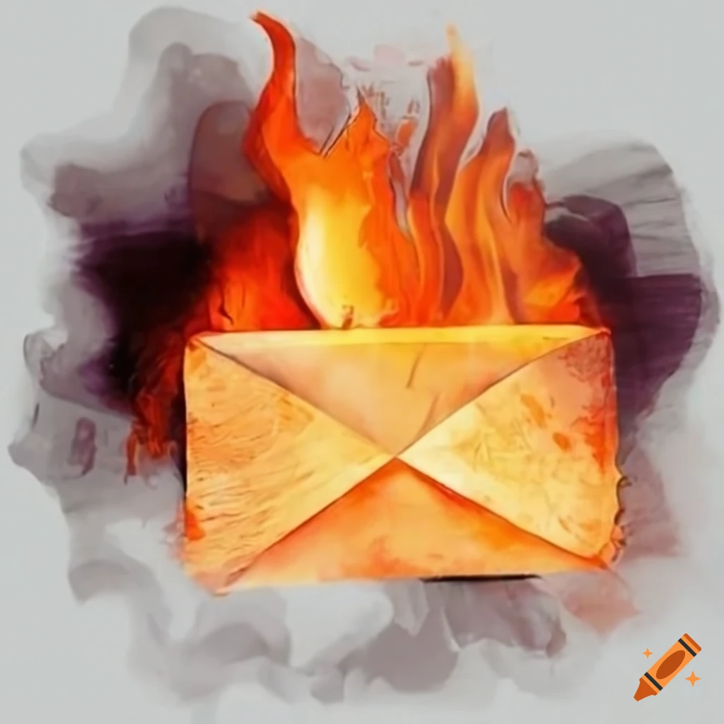Burning envelopes with symbolic meaning on Craiyon