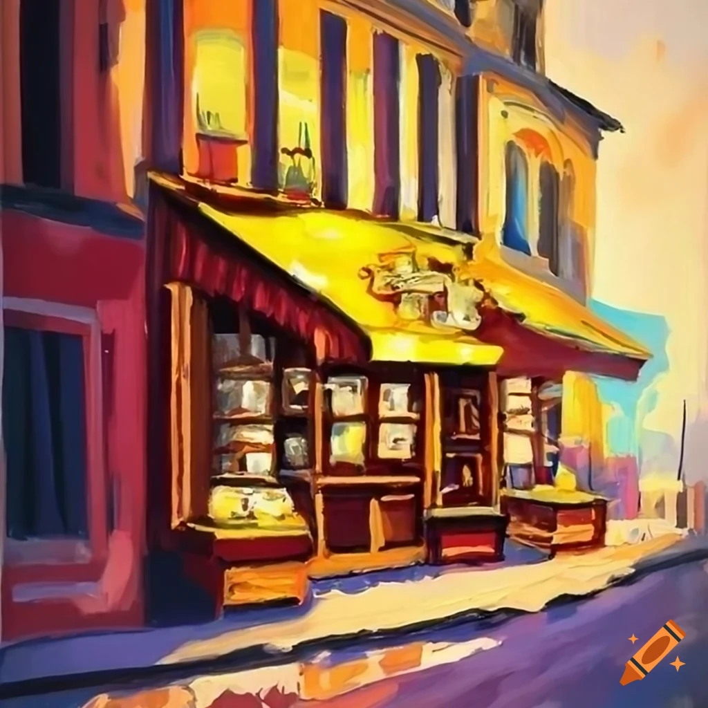 painting of an outdoor gold shop