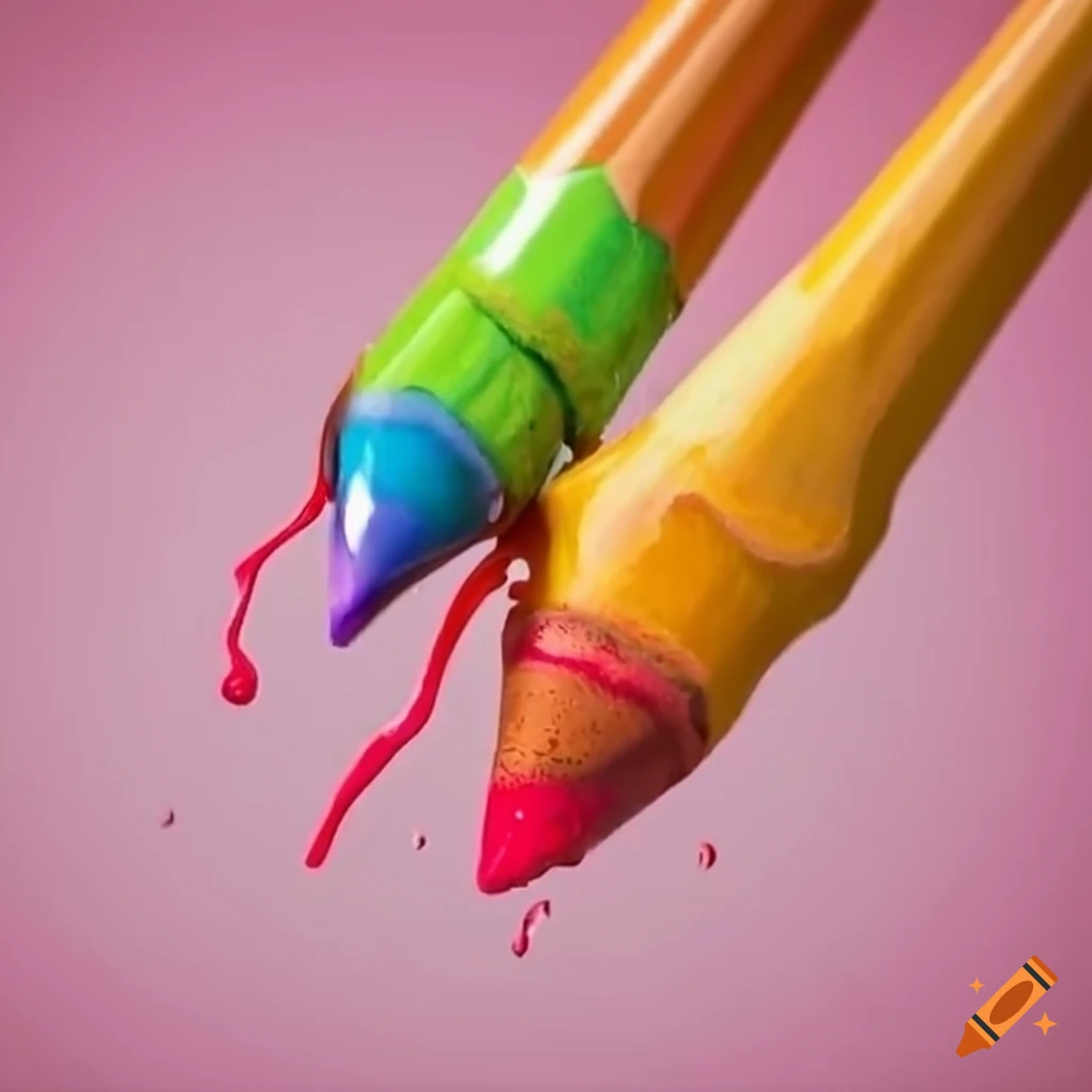 Hundreds of crayola brand crayons, colorful paper background, 4k on Craiyon