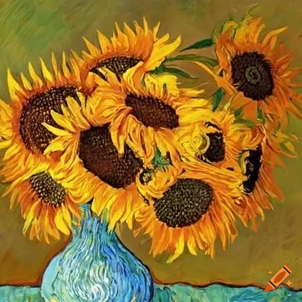 Van gogh's famous sunflower painting on Craiyon