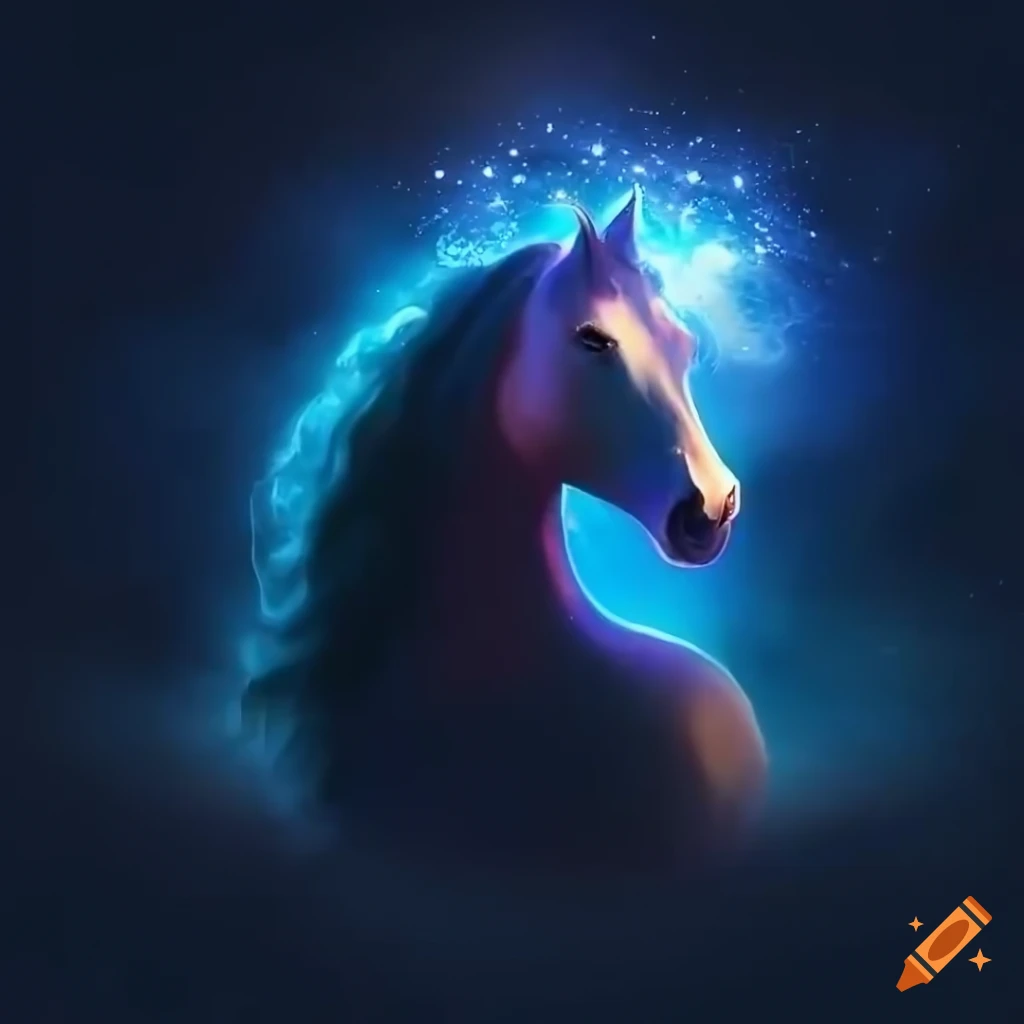 painting of a fiery fantasy stallion surrounded by embers