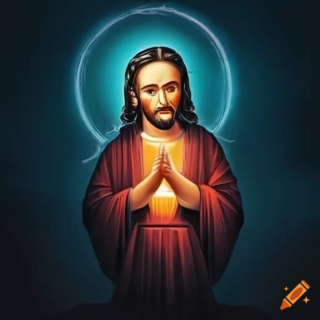 Icon of jesus praying by dave matthews