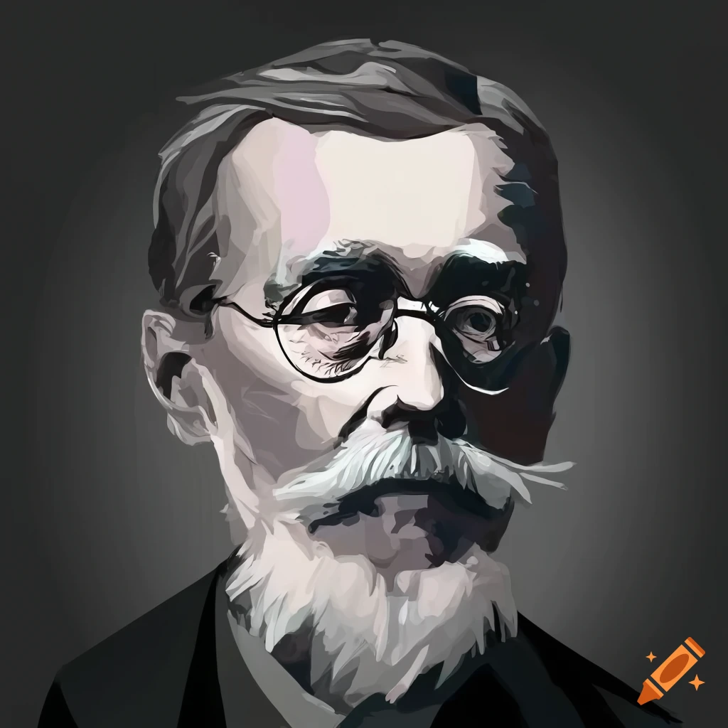 vector portrait of Ronald Fisher, creator of Iris dataset