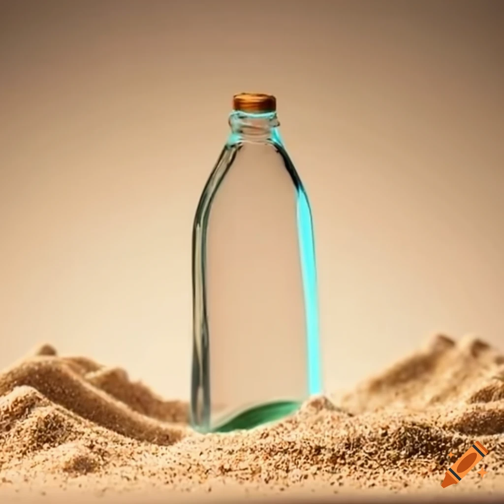 glass bottle being transformed into sand