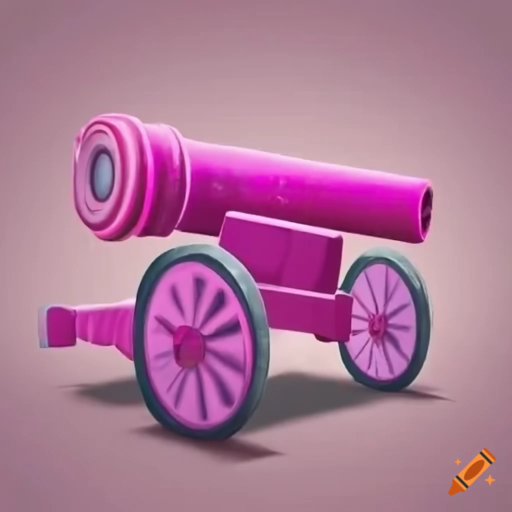 Cartoon-style artillery cannon with flower power design on Craiyon