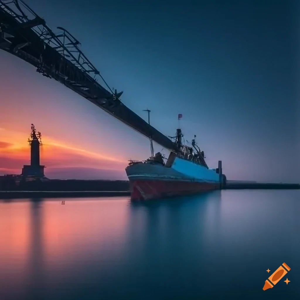 Cityscape of le havre harbor on Craiyon