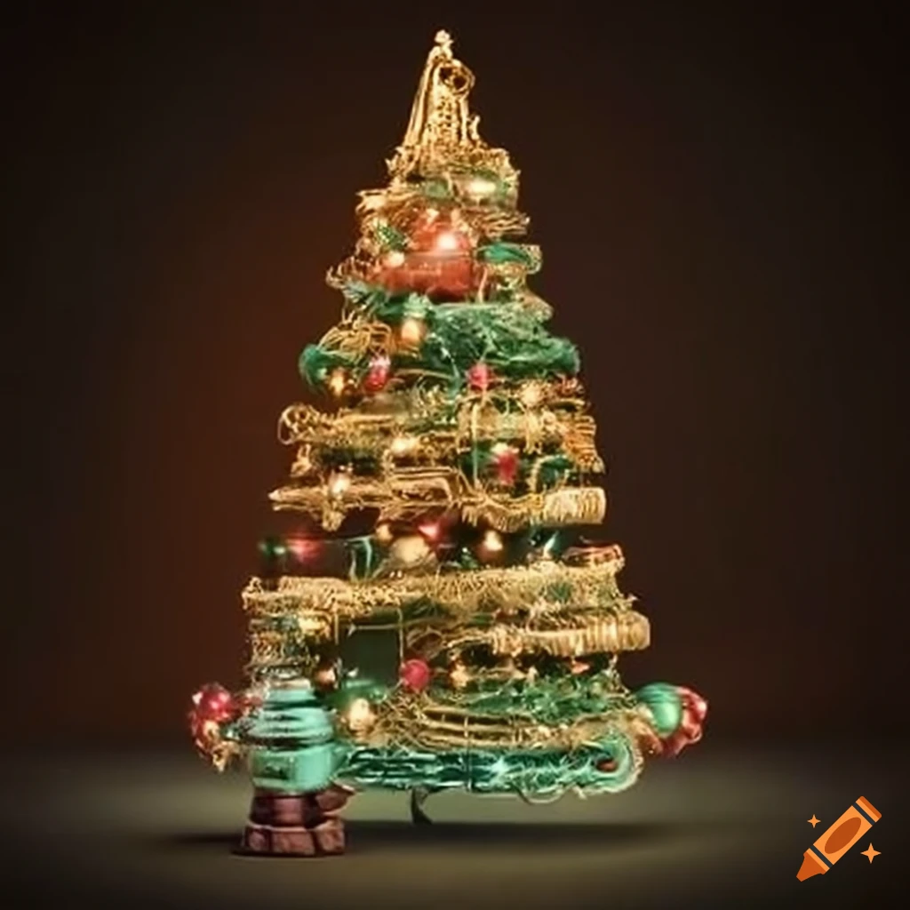 Christmas tree made of paracord on Craiyon