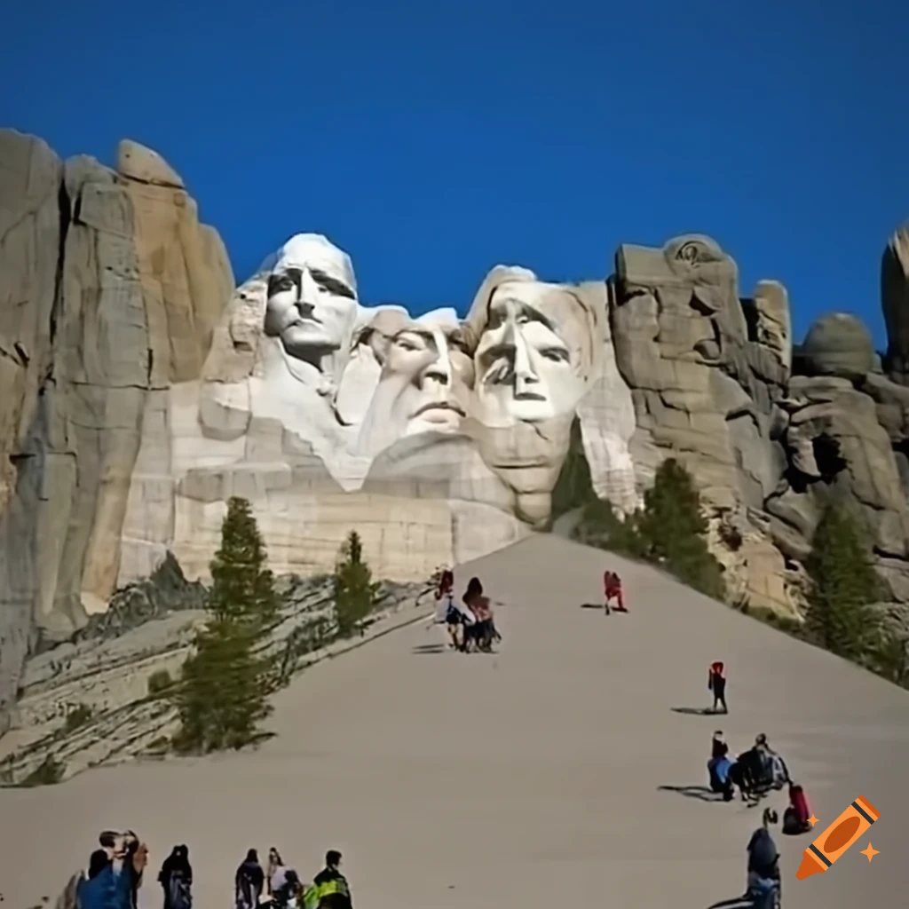 people photographing Mount Rushmore