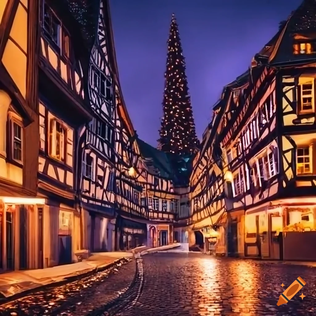 Strasbourg streets decorated for Christmas