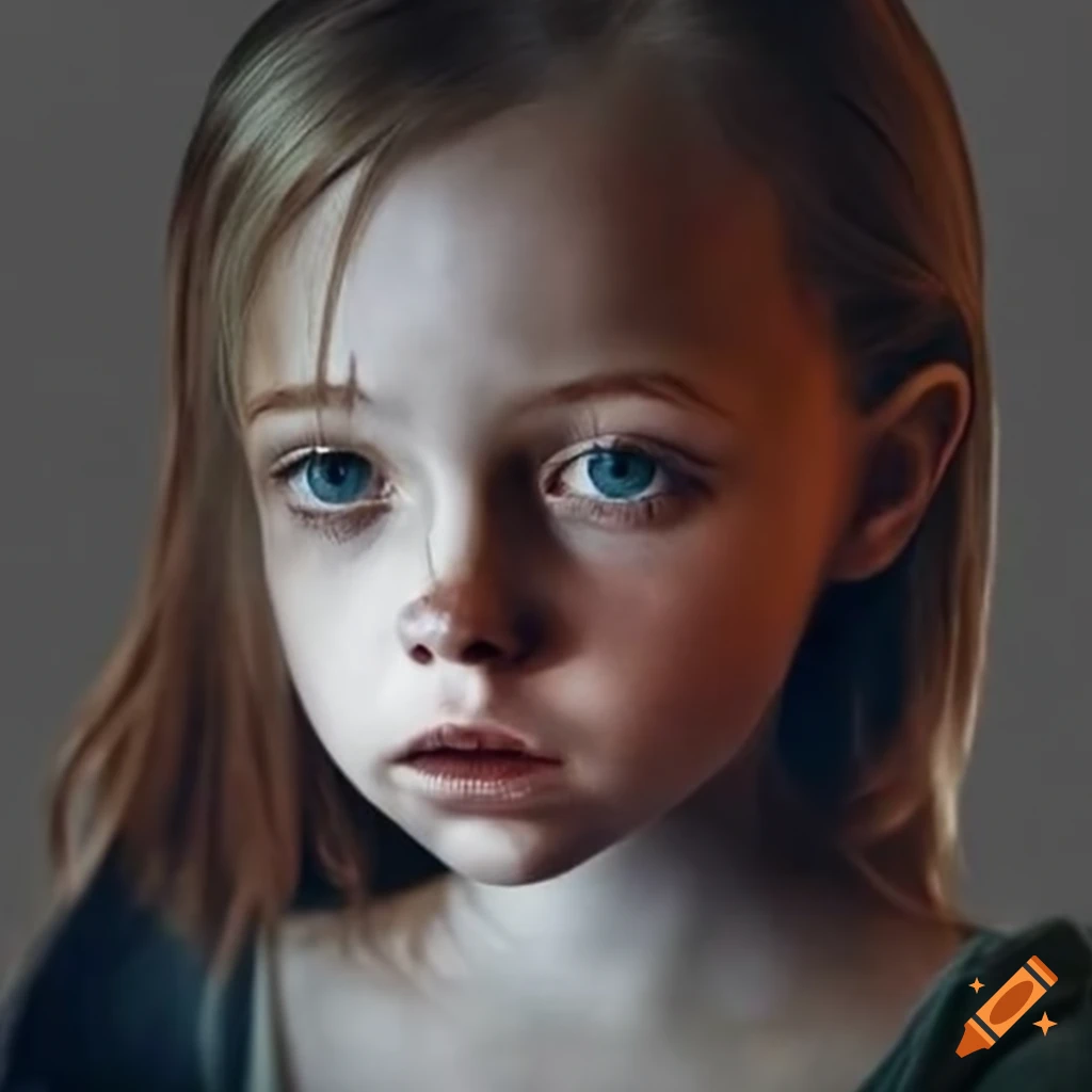 Image of a girl captured by a dark shadow on Craiyon