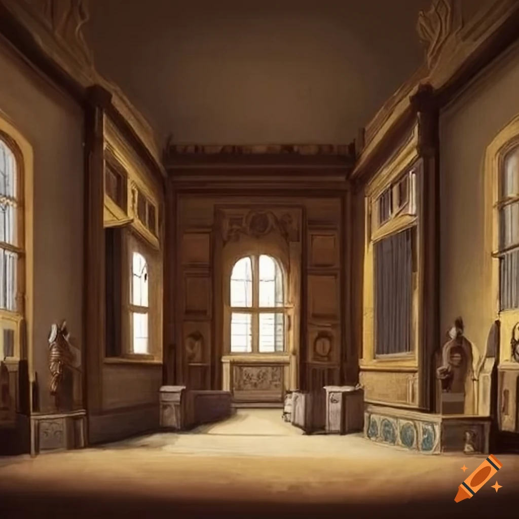 18th century town house hall set design