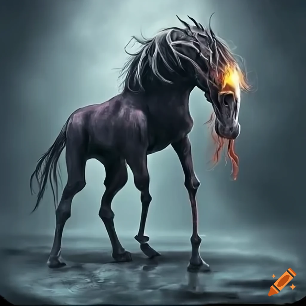image of a scary six-legged horse