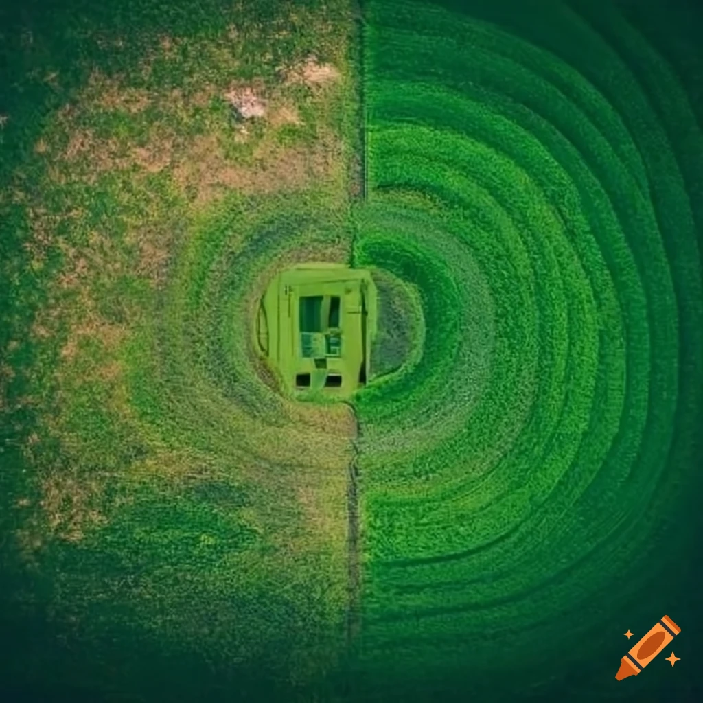 Aerial view of an electrical vehicle outlet in a grass field on Craiyon