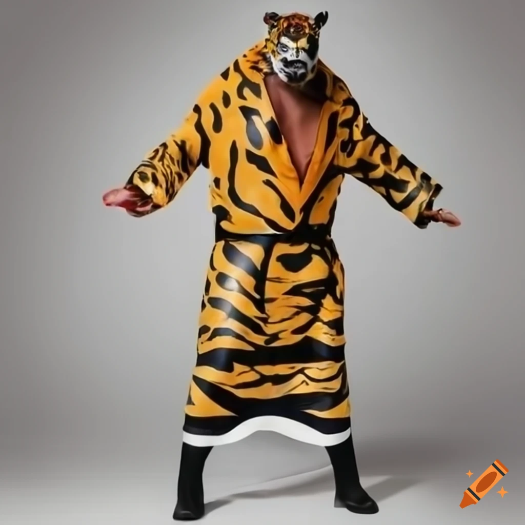 Wrestler In Tiger Mask And Robe