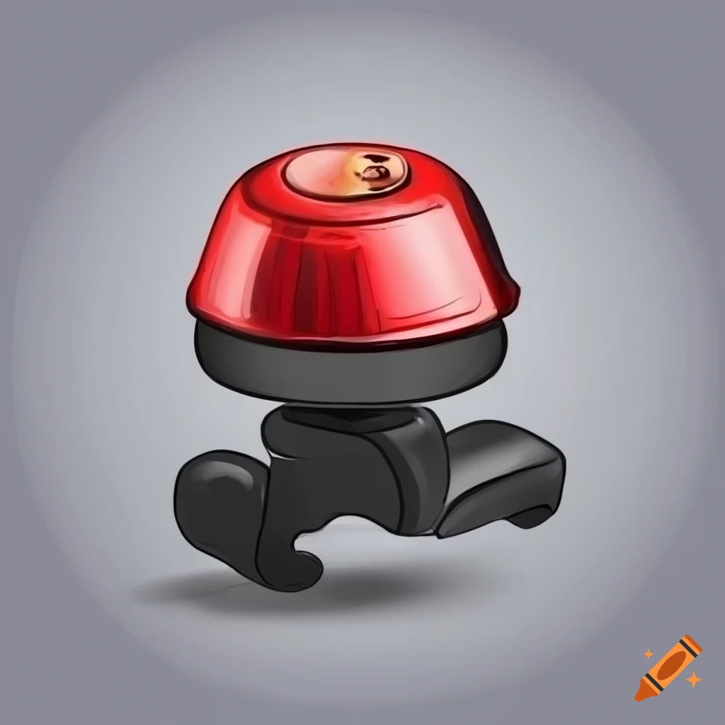 Cartoon illustration of a bicycle bell on Craiyon