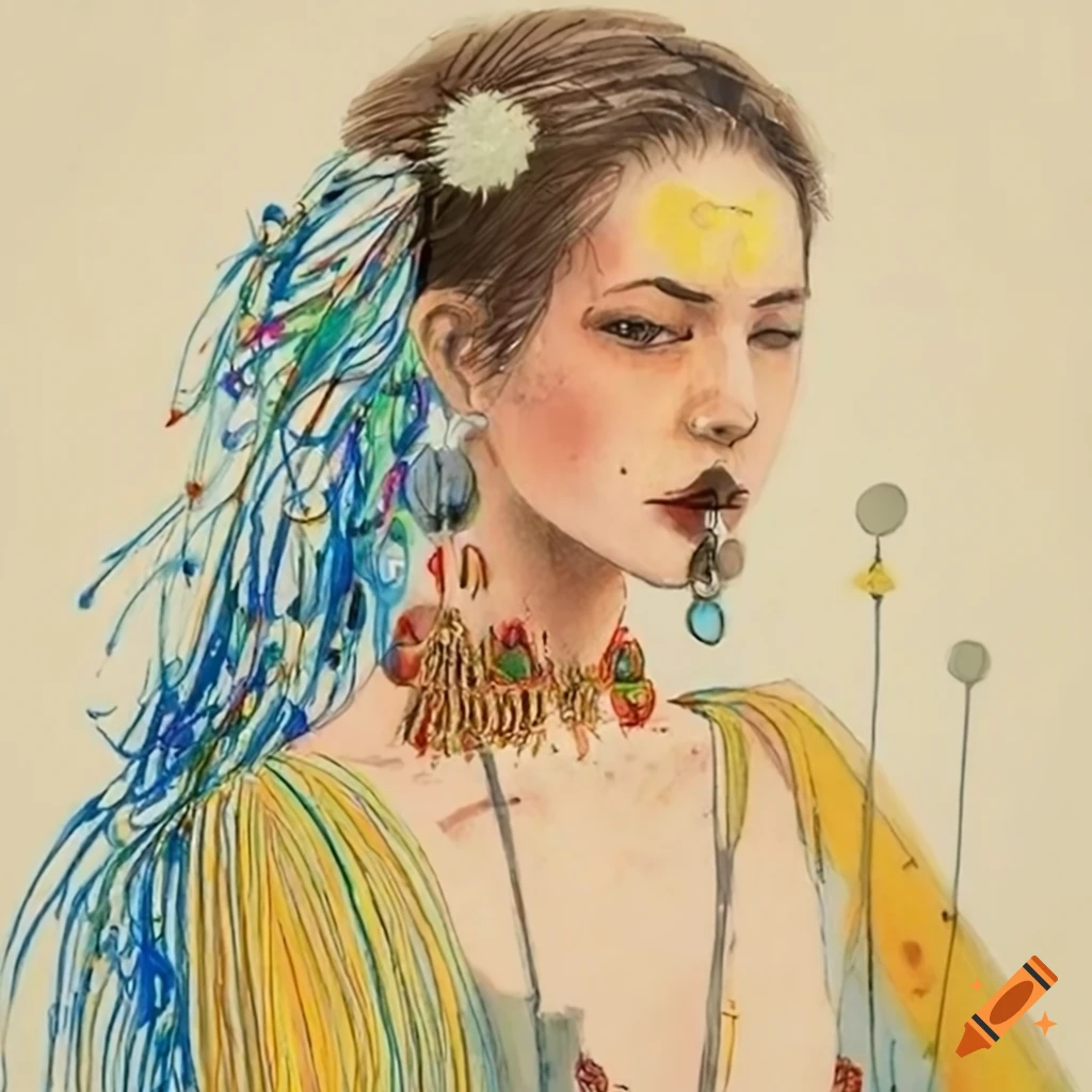 Fashion portrait of a woman with dandelion earrings