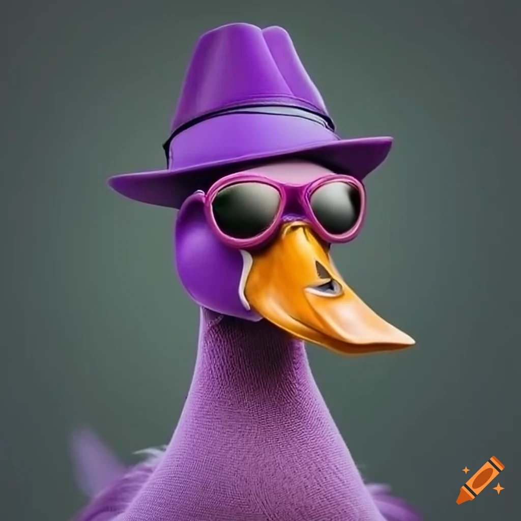 A Stylish Duck Wearing A Purple Fedora On Craiyon