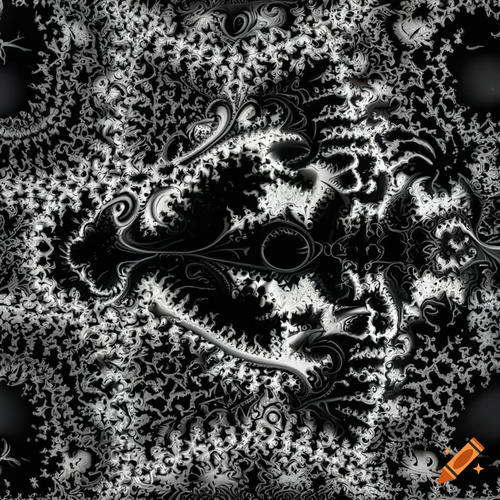 vibrant black Mandelbrot set with intricate patterns