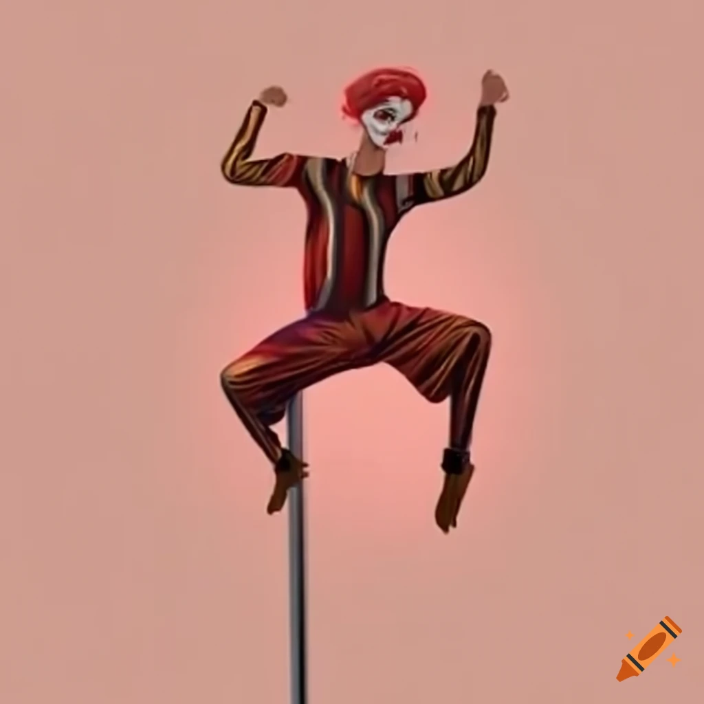 image of a male acrobat clown performing