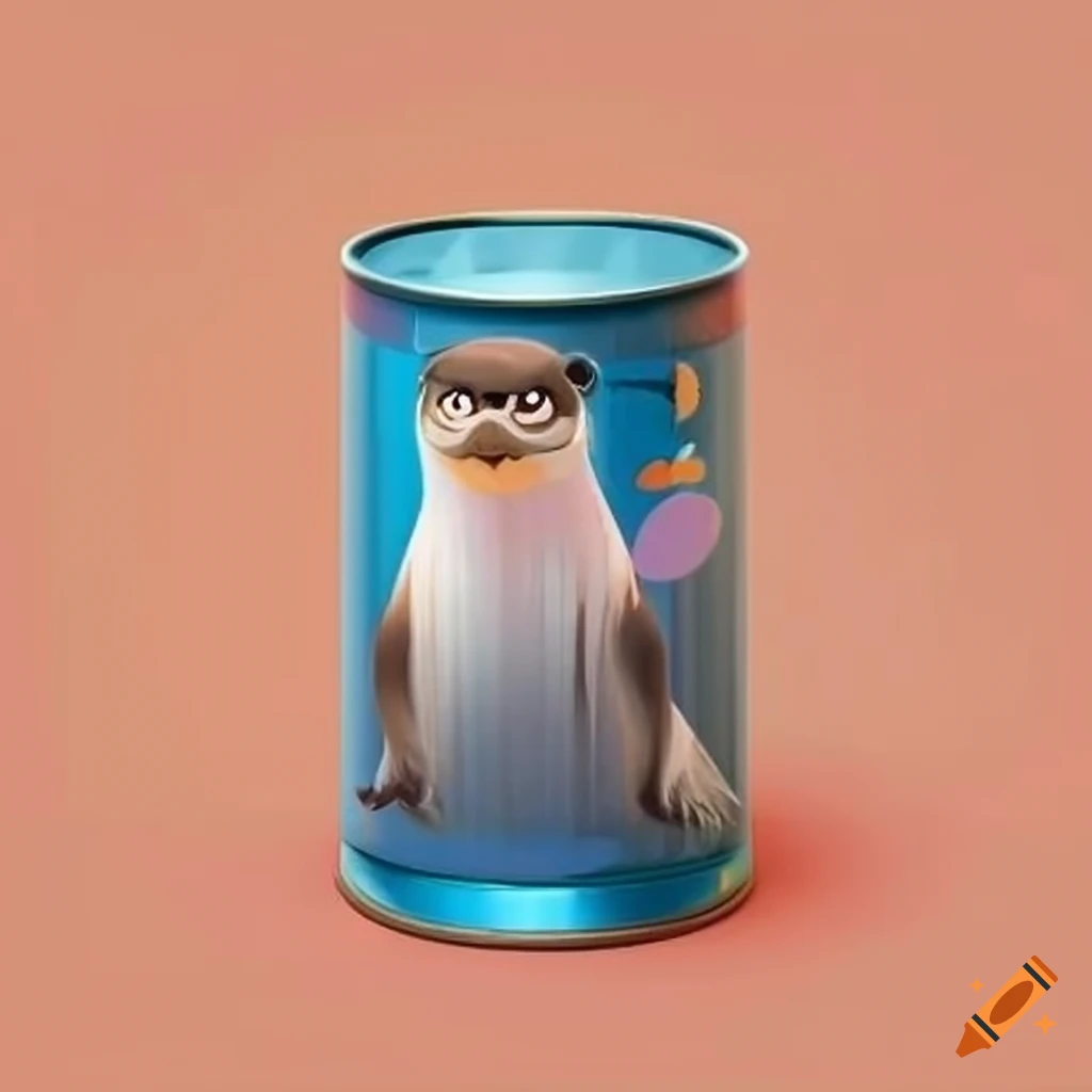 South Korean style food cans with otter label