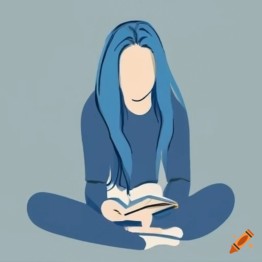 Girl studying under lamp on Craiyon