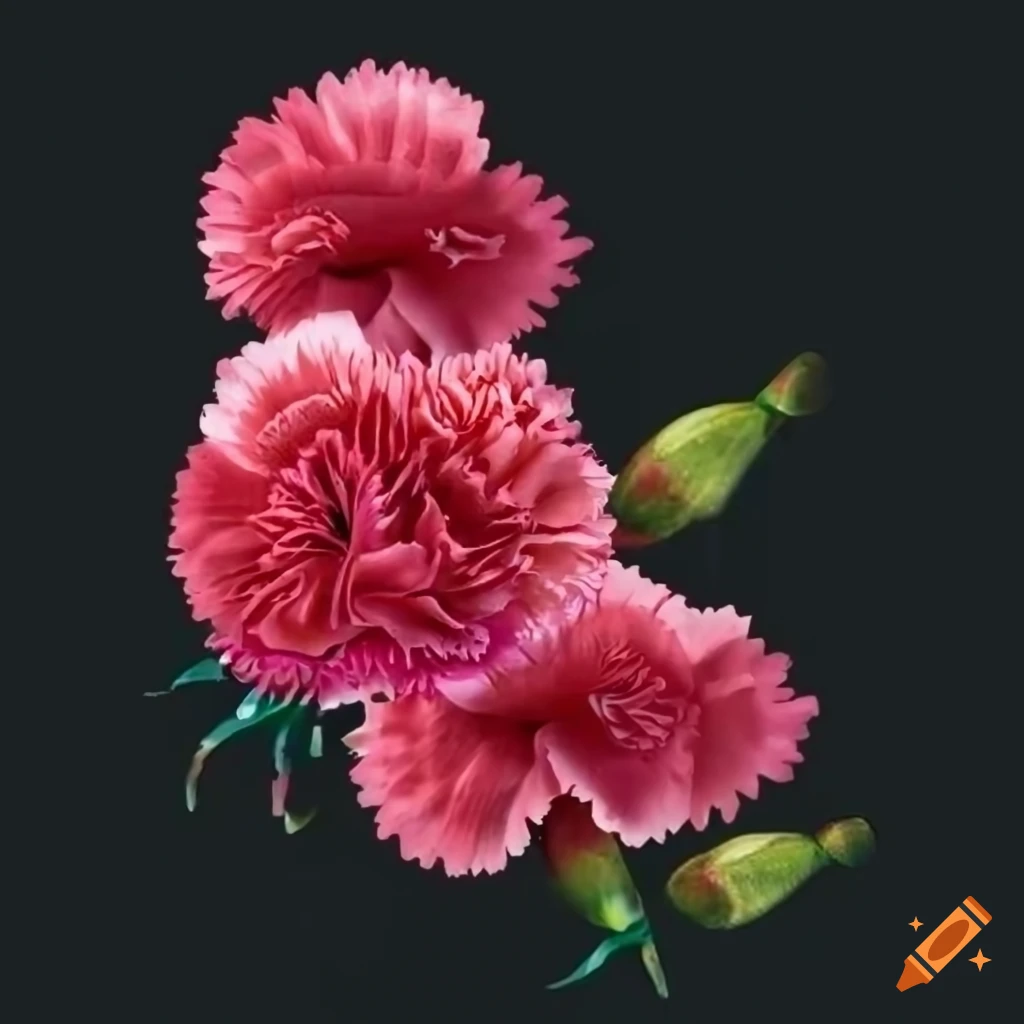 border of carnation flowers