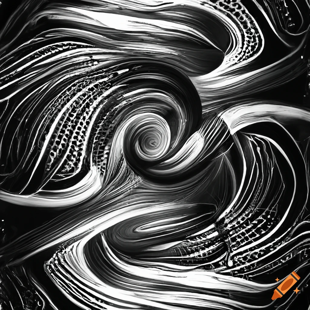 abstract black and white music-inspired artwork