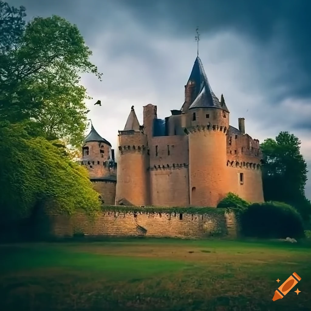 Image of a medieval castle with 11 towers and a keep on Craiyon