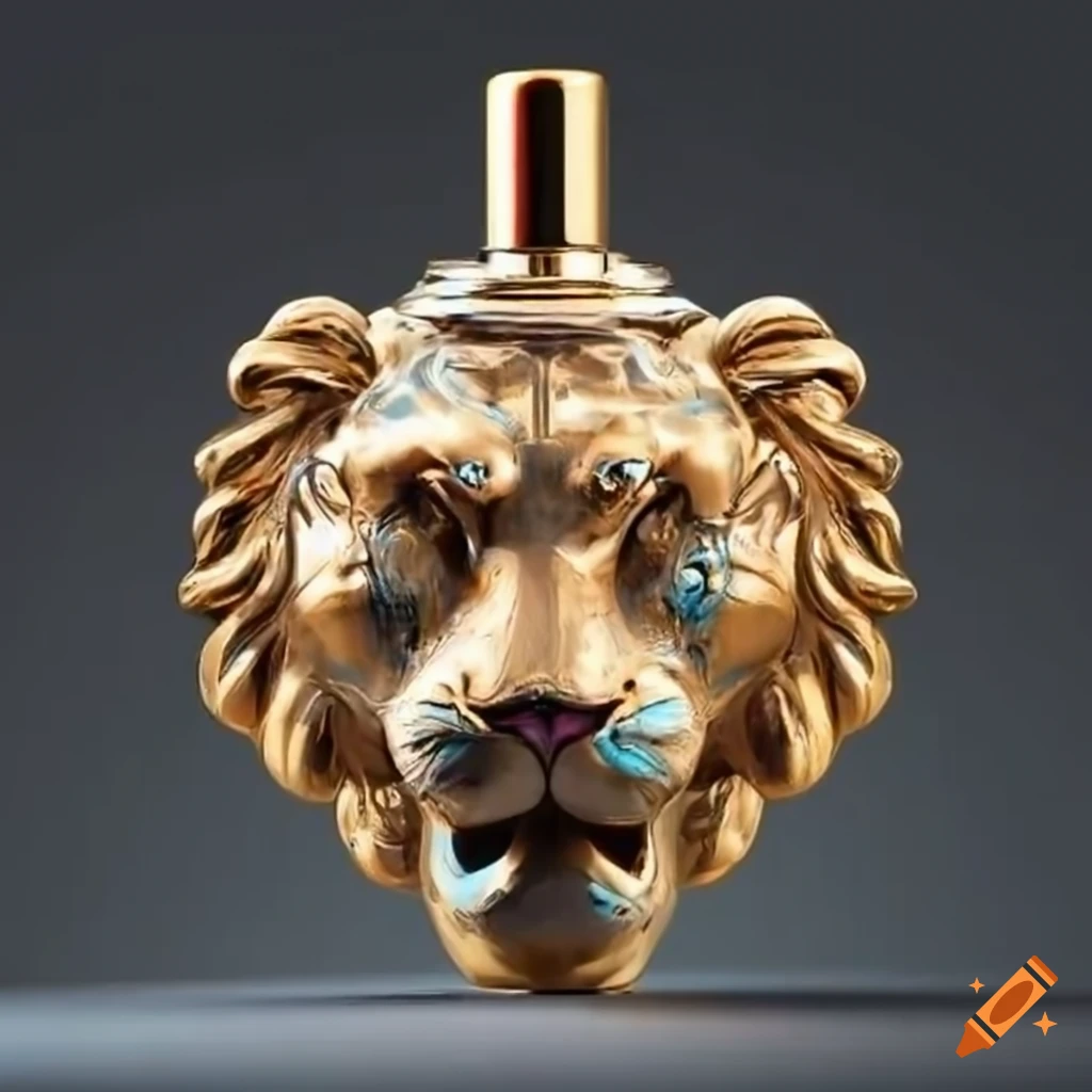 Luxury perfume bottle shaped like a lion