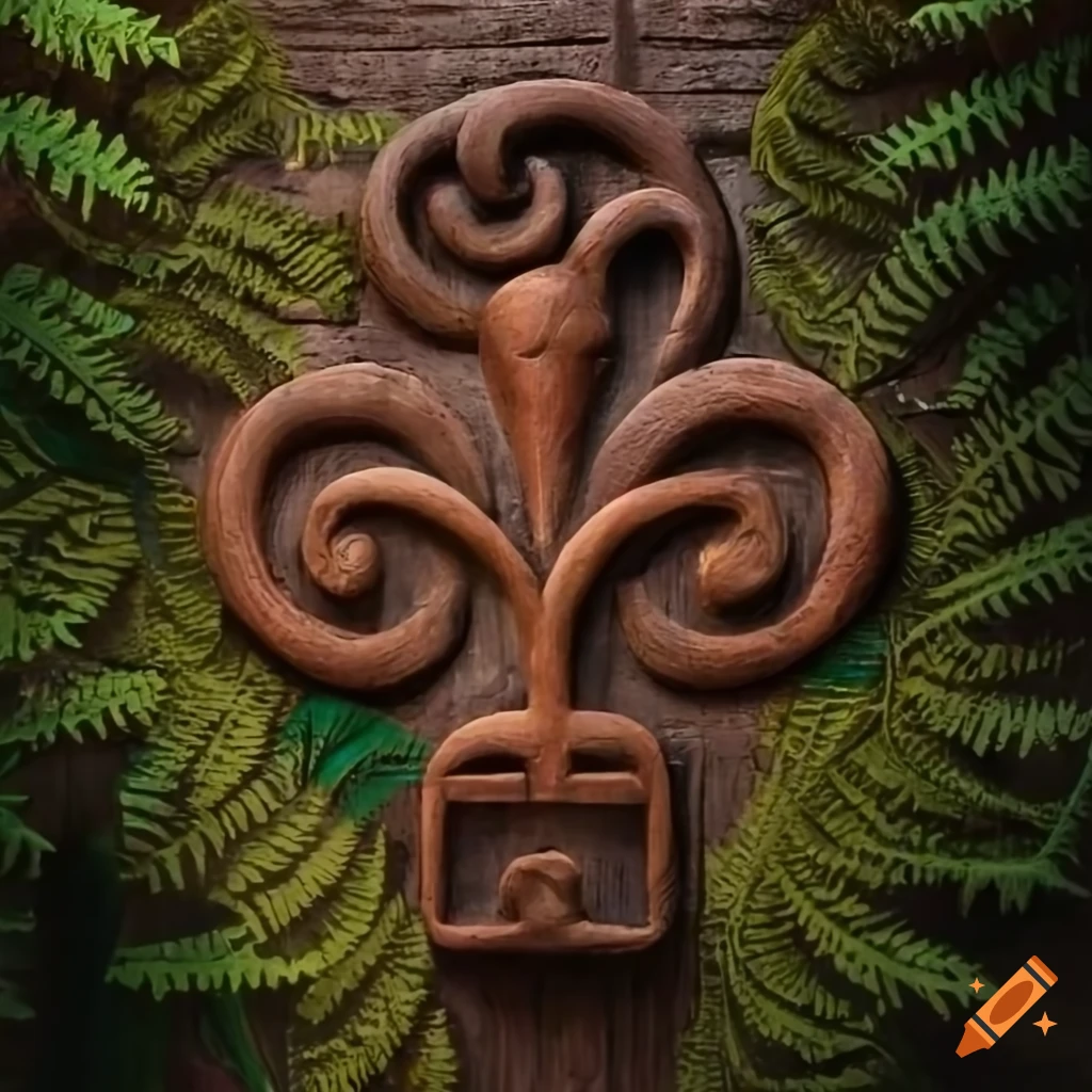door with African symbols carved out in adobe