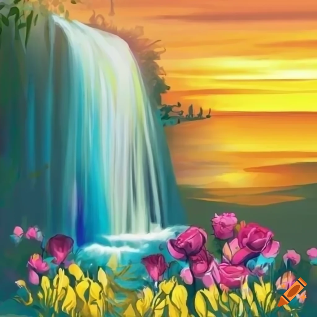 Waterfall Natural Scenery Background, Waterfall Art, Waterfalls, Panorama  Background Image And Wallpaper for Free Download