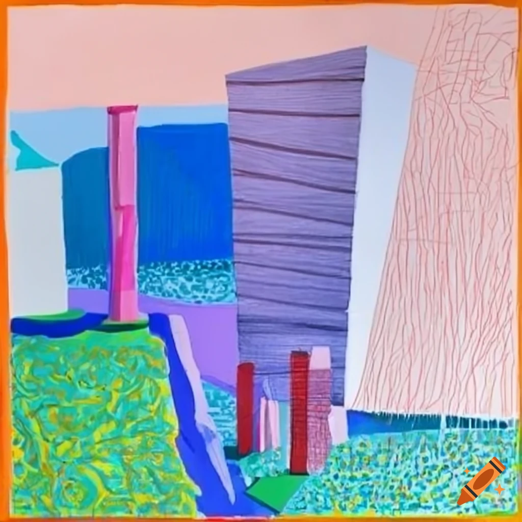 Unique spatial sculpture influenced by david hockney on Craiyon